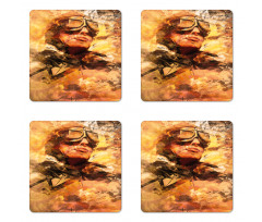 Pilot Portrait Coaster Set Of Four