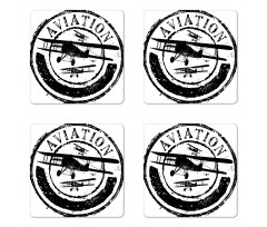 Aviation Retro Coaster Set Of Four