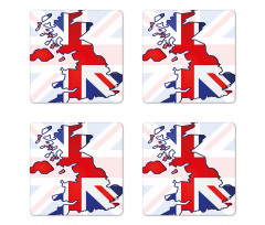 Country Map Flag Coaster Set Of Four