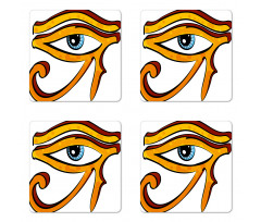 Eye Shape Egyptian Coaster Set Of Four