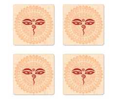 Oriental Mandala Ancient Zen Coaster Set Of Four