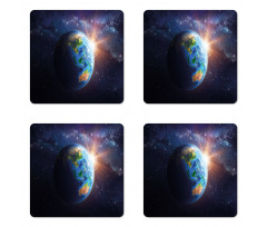 Face of Earth in Space Coaster Set Of Four