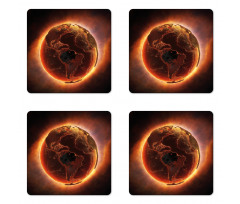 Vivid Burning Earth Heat Coaster Set Of Four