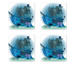 Underwater Antique Coaster Set Of Four