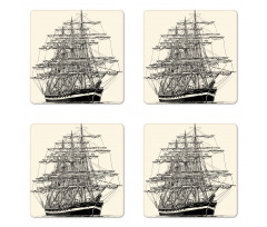 Sail Boat Vintage Coaster Set Of Four