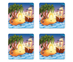 Exotic Sea Island Coaster Set Of Four