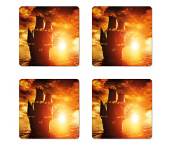 Ship Sunset Coaster Set Of Four