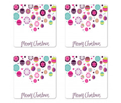 Retro Graphic Baubles Coaster Set Of Four