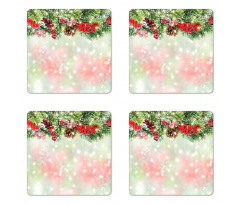 Green Branches Holly Coaster Set Of Four