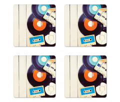 Gramophone Records Audio Coaster Set Of Four