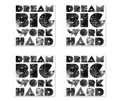 Words with Galaxy Stars Coaster Set Of Four