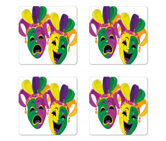Tragedy and Comedy Coaster Set Of Four
