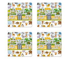 Zoo Theme Coaster Set Of Four