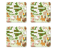 Farm Animals Coaster Set Of Four