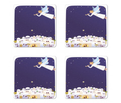 Ancient Figure Illustration Coaster Set Of Four