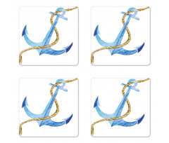 Watercolor Beach Things Coaster Set Of Four