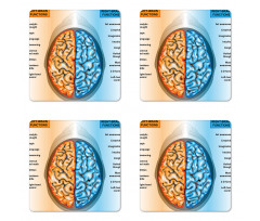 Left Right Brain Coaster Set Of Four