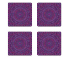 Vintage Purple Mandala Coaster Set Of Four