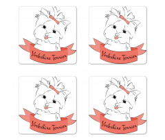 Puppy Hair Buckle Coaster Set Of Four