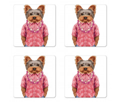 Dog in Humanoid Form Coaster Set Of Four