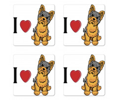 I Love Yorkshire Words Coaster Set Of Four