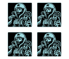 Female Astronaut Coaster Set Of Four