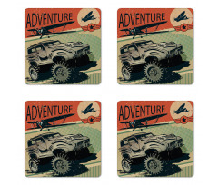 Strong Vehicle Planes Coaster Set Of Four