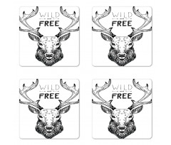 Deer Wild Free Coaster Set Of Four