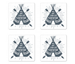 Teepee with Arrows Coaster Set Of Four