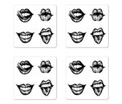 Monochrome Sketch Style Coaster Set Of Four