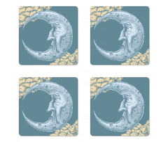 Vintage Crescent Moon Coaster Set Of Four