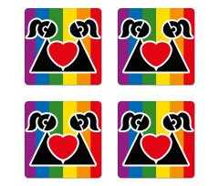 Love Wins Gay Couple Coaster Set Of Four