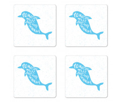 Hand Drawn Sea Mammal Coaster Set Of Four