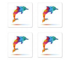 Vibrant Ocean Mammal Coaster Set Of Four