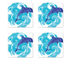 Waves Aqua Life Nature Coaster Set Of Four