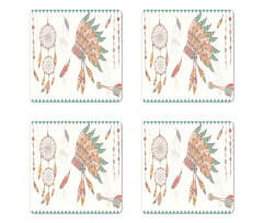 Tribal Chief Headdress Coaster Set Of Four