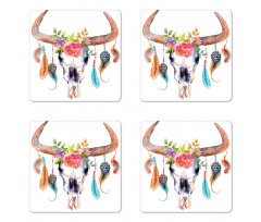 Bull Skull Coaster Set Of Four