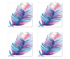 Feathers Vibrant Coaster Set Of Four