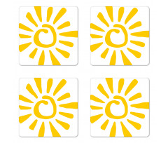 Doodle Sun Burst Summer Coaster Set Of Four