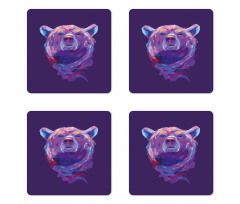 Mascot Face Brushstrokes Coaster Set Of Four