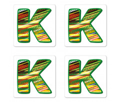 K Green Childish Fun Coaster Set Of Four