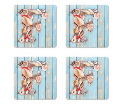 Coastal Soft Colored Coaster Set Of Four