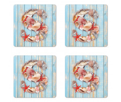 S Seashells Nautical Coaster Set Of Four