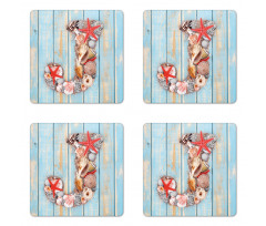 Tropic Rustic Summer J Coaster Set Of Four