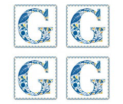 Tile Designed Letter G Coaster Set Of Four