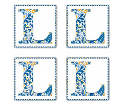 Capital L Traditional Coaster Set Of Four