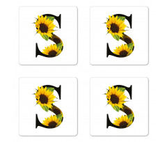 Sunflower Art Design Coaster Set Of Four