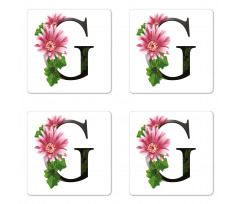 Gerbera Blossom G Font Coaster Set Of Four