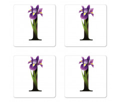 Iris Flowers Capital I Coaster Set Of Four