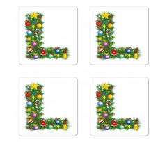 Pine Tree Majuscule L Coaster Set Of Four